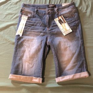 High waisted Bermuda shorts women medium/dark blue